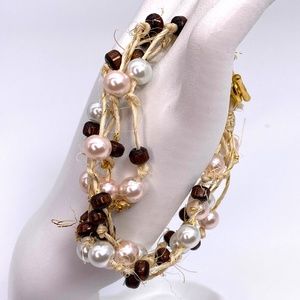 Organic Rope Glass Pearl Bracelet